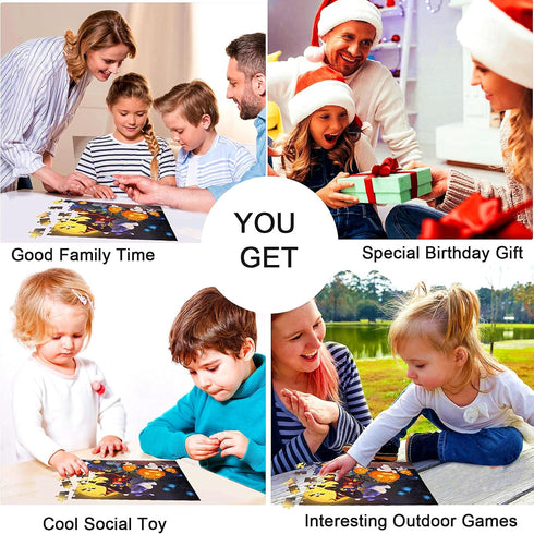 Halloween Puzzles for Kids Ages 4-8,8-10, Halloween 100 Piece Jigsaw Puzzle Educational Toys Gift for Boys Girl Age 4 5 6 8 Birthday Halloween Par...