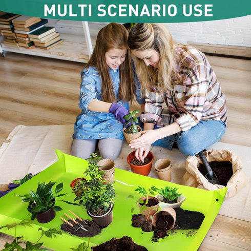 Repotting Mat, Waterproof Potting Mat for Indoor Plant Transplanting and Dirt Control, Pots for Plants,Plant Gifts,Gardening Gifts for Women and M...