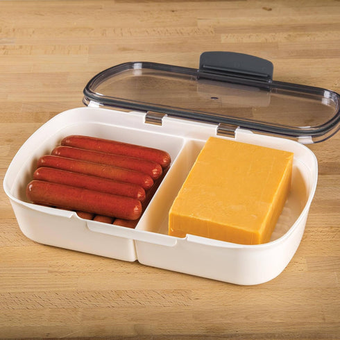 ProKeeper Split Deli Food Storage Container with Air-Tight Silicone Seal and Dry Erase Compatible Lid, 11.75...