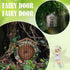 Fairy Garden Doors and Windows for Trees Miniature Fairy Gnome, Statues Wall and Trees Outdoor Wooden Doors and Windows in The Yard Garden Trees G...