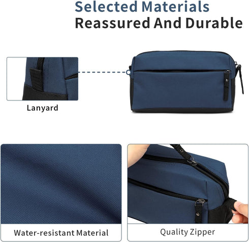 Toiletry Bag, Travel Organizer Comsemtic Make Up Kit Pouch Bag For Women Men, Silver Blue...