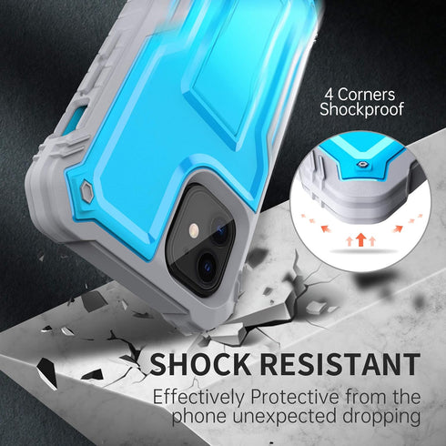 FITO Compatible with iPhone 11 Case, Dual Layer Shockproof Heavy Duty Case with Screen Protector for iPhone 11 and iPhone XR 6.1 inch, Built-in Ki...