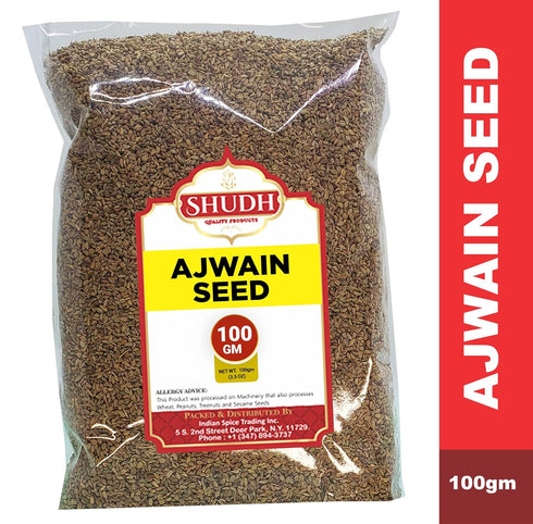 SHUDH Ajwain Seeds (Carom Bishops Seed) Spice Whole 3.5oz (100g) ~ Natural | Vegan | Gluten Friendly | NON-GMO | Indian Origin...