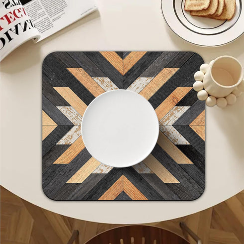 Boho Western Dish Drying Mat - Southwestern Aztec Tribal Absorbent Dish Drying Mat for Kitchen Counter, Coffee Maker Mat for Countertops, Dish Rac...