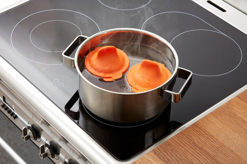 Lekue Poached Egg Maker/Poached Egg Cooker Set of 2, Orange...