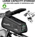 Bike Phone Holder Bag -Waterproof Bicycle Accessories Pouch Hard Case Large Capacity Top Tube Front Frame Cycling Mount Bag, TPU Touch-Screen & Su...