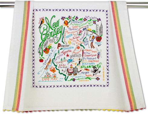 Catstudio New Jersey Dish Towel - U.S. State Souvenir Kitchen and Hand Towel, Perfect Tea Towels for New Jersey Lovers, Travel Souvenir, Housewarm...