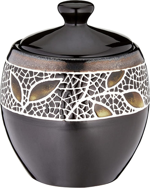 Mikasa Gourmet Basics Alexandria Sugar Bowl with Lid, Holds 1 Ounces, Brown...