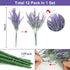 TURNMEON 12 Bundles Artificial Lavender Flowers Fake Flowers Artificial Plants Outdoor UV Resistant Flocked Faux Plastic Shrubs Wedding Bouquet Wi...