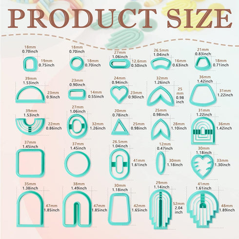 TAINSKY Polymer Clay Cutters Set, 25 Shapes Clay Earring Cutters with 145 Earrings Accessories for Polymer Clay Jewelry Making...