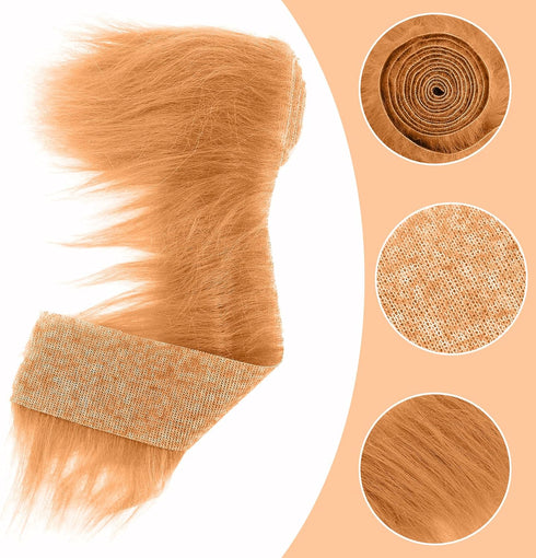 Shaggy Plush Faux Fur Fabric Precut Strips 2x60inch Brown Fur Fluffy Fuzzy Craft Fur for Gnomes Beard Santa Claus Hair Dwarf Christmas Decoration ...