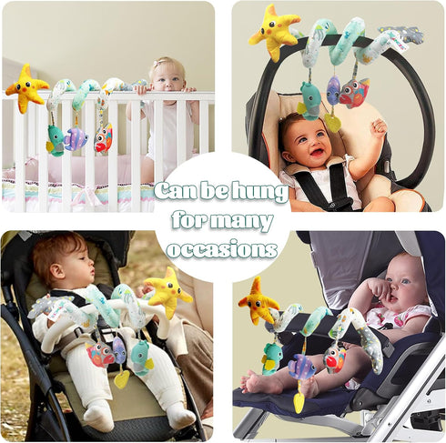 Baby Toys Infant Carseat Toy - Car Seat Toys Gifts for 0-6 6-12 Months Stroller Toy for Newborn Babies Boy Girl 3-6 Month Spiral Hanging Bassinet ...