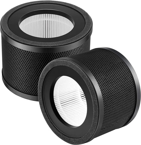 2 Pack HEPA Replacement Filter, Compatible with TaoTronics TT-AP001 and VAVA VA-EE014, 3-in-1 HEPA and Activated Carbon Filter...