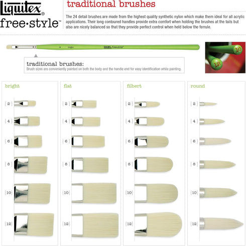 Liquitex 1300302 Professional Freestyle Traditional Brush, Detail Flat No. 2...