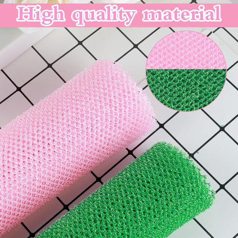 2 Pcs African Net Sponge, African Exfoliating Premium Bathing Sponge Wash Net, Long Nylon Back Washcloth Towel for All Skin Daily Back Body Scrub ...