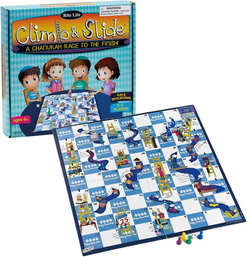 Rite Lite Hanukkah Climb & Slide Game - Jewish Board Game Chanukah Gifts for Kids Holiday Party Favors Judaism A Perfect Family-Friendly Party Gam...