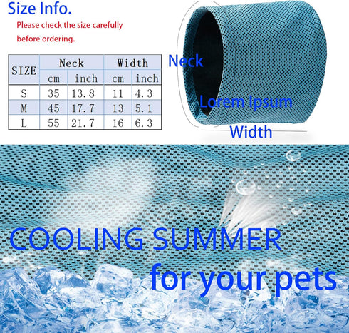 Pet Ice Band Dog Cooling Bandana for Dogs Cats Instant Cooling Collar Breathable Summer Scarf for Hot Days & Summer Large Grey...