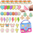 40 Pcs Cute Chenille Embroidered Stick on Patches,Self Adhesive Glitter Chenille Rainbow Heart Iron Letters Patches Applique Sew Fabric Stickers f...