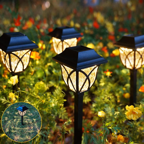 KAQ 2 Pack LED Solar Lights Outdoor Waterproof, Solar Garden Lights Auto On/Off, Outside Lights for Yard, Patio Decor, Landscape Lighting, Pathway...
