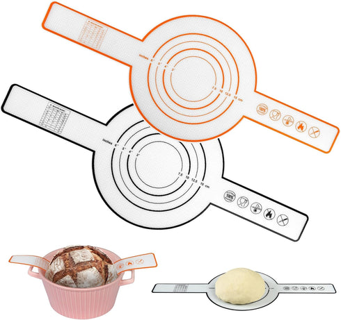 2 Pcs Silicone Bread Sling for Dutch Oven ?0.7mm Non-stick & Easy to Clean Reusable Silicone Baking Mat With Long Handles?Heat Resistant sourdough...
