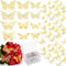 Dicunoy 296 PCS Flower Bouquet Pins, 3D Gold Butterfly Wall Decor for Wedding, 2 Inch Bouquet Corsage Diamond Head Pins for DIY Craft, Flower Arra...