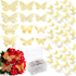 Dicunoy 296 PCS Flower Bouquet Pins, 3D Gold Butterfly Wall Decor for Wedding, 2 Inch Bouquet Corsage Diamond Head Pins for DIY Craft, Flower Arra...