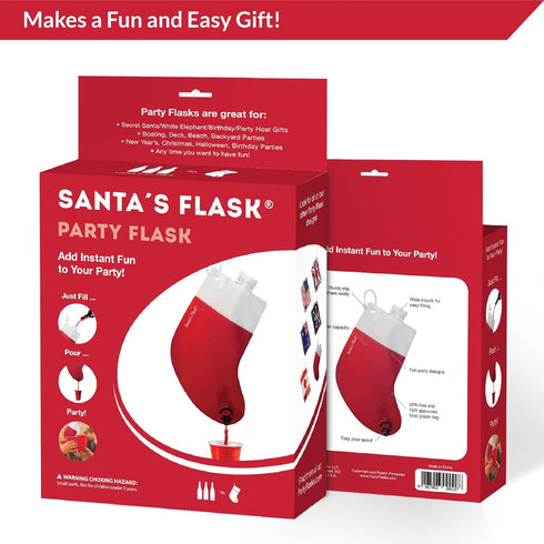 Santa's Stocking Flask for Party: 2.25 liter Flasks make Funny Yankee Swap Gifts, White Elephant Gifts, Funny Gag Gifts, SantaCon Accessories and ...