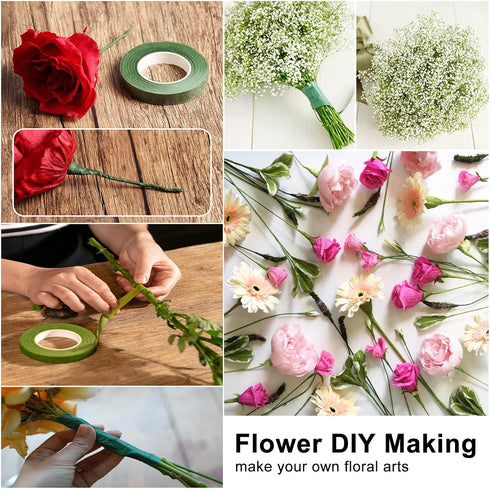 Floral Arrangement Kit Bouquet DIY Making Tools 24 Gauge Floral Stem Wire,24 Gauge Paddle Wire,Wire Cutter,Tapes...