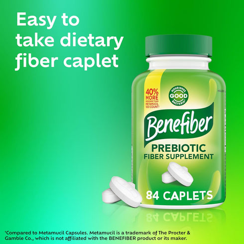 Benefiber Prebiotic Fiber Supplement Caplets, 84 count...