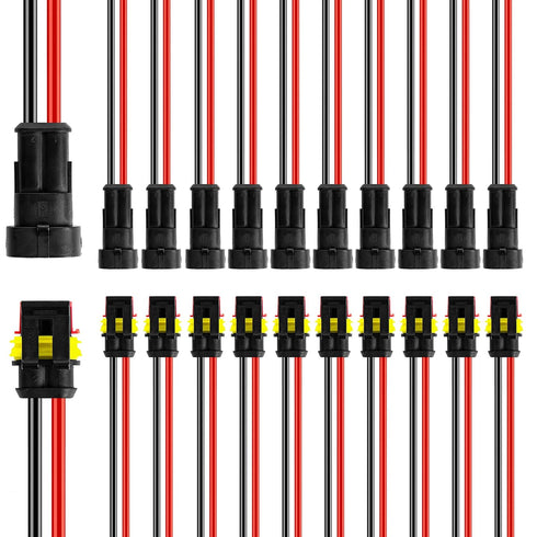 12 kit 2 Pin Connector Waterproof Connector 16 AWG Male and Female Way Connector 2 Wire Quick Disconnect Connector for Car Truck Motorcycle Boat...