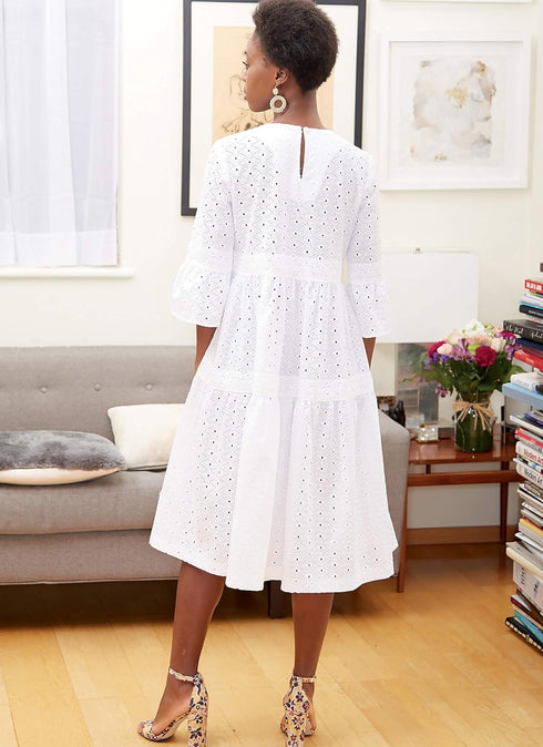 McCall's Patterns McCall's Women's Knee Length Pleated Dress, Sizes 14-22 Sewing Pattern, White...