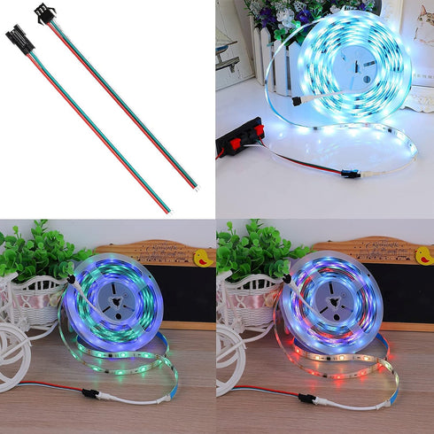 3 Pin Led Strip Connector, SUPERNIGHT 3 Pin Connector for WS2811 WS2812 WS2812B SK6812 LED Strip Lights, 7 Pairs JST SM Male Female Plug LED Conne...
