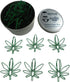 100 Count Pot Leaf Shaped Paper Clips Great for Paper Clip Collectors or Office Gift - Comes in Round Tin with Lid and Gift Box - Green...