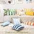 Outdoor Throw Pillow Covers 18×18 Inch, Waterproof Square Throw Pillow Cases with Fringe, Striped Decorative Outdoor Cushion Covers for Garden, Pa...
