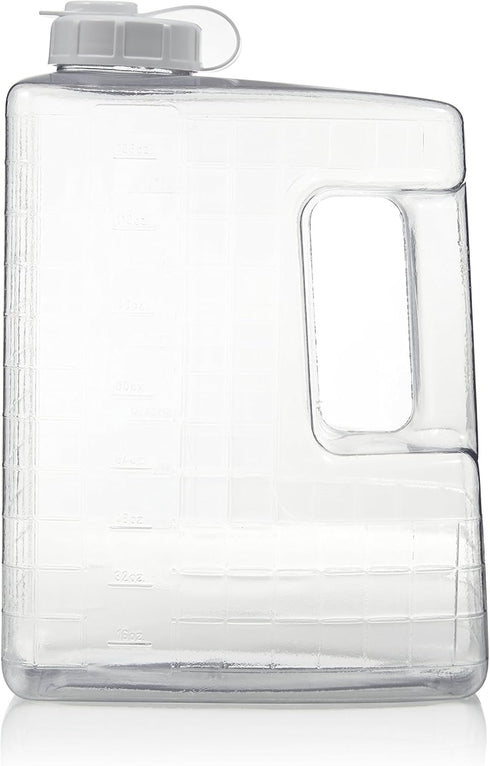 Arrow Home Products 1 Gallon Jug for Cold Drinks - Clear View Plastic Refrigerator Bottle w/Cap, Easy-Pour Spout & Graduated Markings - Made in US...