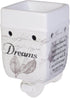 Elanze Designs Dream Bigger Actions Louder Faith Stronger Grey Leaves White Ceramic Stone Plug-in Warmer...