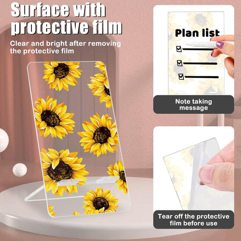 Cute Phone Stand for Desk Clear Yellow Sunflower Girls Women Kids Pretty Flower Floral Adjustable Phone Stand Holder Desk Accessories Compatible w...