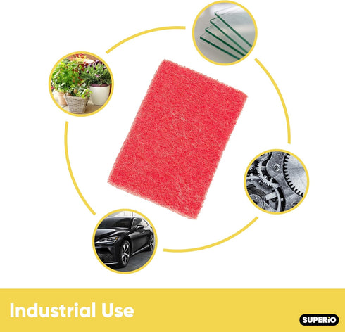 Scouring Pad Non-Scratching Scrubber Non-Scratch Cleaning Scrub Pads Heavy Duty Scouring Pad Reusable Kitchen Scrubbing Pad Pack of 3 Red, by Supe...