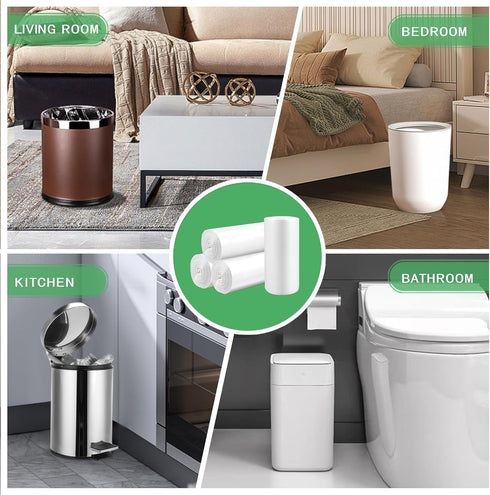 Small Trash Bags 3 Gallon, 108 Count Garbage Bags Bathroom Mini Trash Can Liners, fit 10-13 Liter Clear...