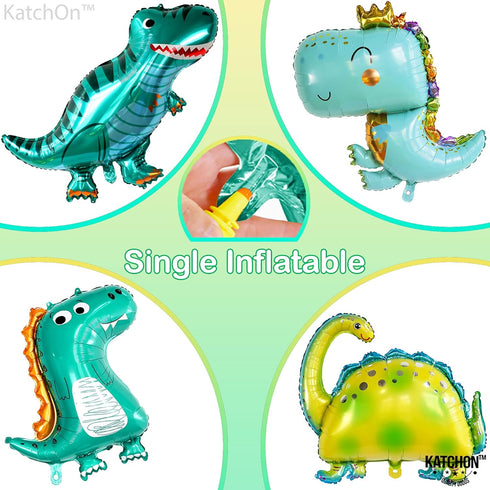 KatchOn Huge Dinosaur Balloons - 38 Inch, Pack of 4 | Dino Balloons for Baby Dinosaur Party Decorations...
