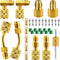 34 Pcs R410a Adapter Kit Mini Split Adapter 45° 90° Refrigerant Hose Adapter, 5/16'' Female 1/4'' Male, 1/2'' to 1/4'' Tank Adapter with Valve Cor...