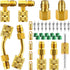 34 Pcs R410a Adapter Kit Mini Split Adapter 45° 90° Refrigerant Hose Adapter, 5/16'' Female 1/4'' Male, 1/2'' to 1/4'' Tank Adapter with Valve Cor...