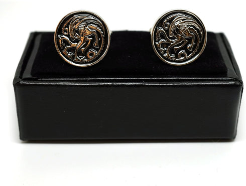 Teri's Boutique Game of Thrones Targaryen Dragon Round Classic Men Fashion Cuff Links with Gift Box...