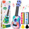 Kids Guitar 10" Musical Toy Guitar, Classical Mini Toddler Ukulele with 2 Extra Harmonica 16 Holes and 2 Guitar pick (Dinosaur)...