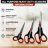 Scissors All Purpose Heavy Duty Pack of 3 – Ultra Sharp Stainless Steel Craft Scissors – Ergonomic Handle Office Scissors with Comfortable Non-Sli...