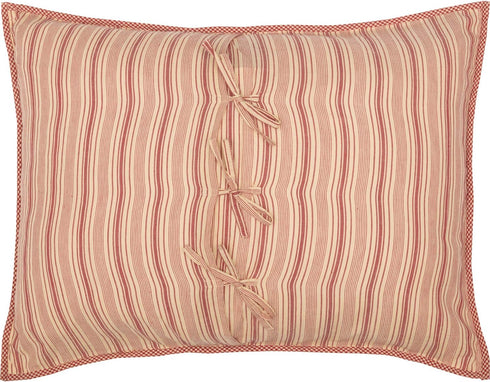 VHC Brands Sawyer Mill Red 100% Cotton Decorative Patchwork Pillow Cover Standard Sham 21x27...
