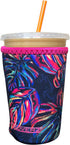 Koverz Iced Coffee Sleeve, Insulated Neoprene Cup Sleeve, Fits a 24 Oz. Coffee Cup, Washable and Reusable, Iced Coffee Accessories, Medium Tropics...