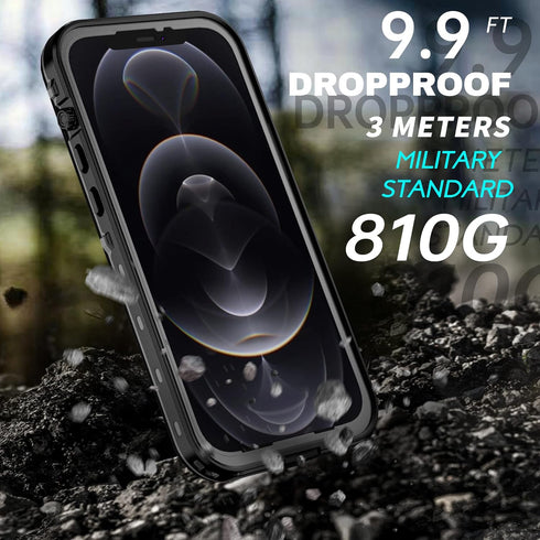 BEASTEK Waterproof iPhone 12 Pro Case,TRE Series Shockproof Dustproof Underwater IP68 Case with Built-in Screen Protector Full Body Protective Cov...