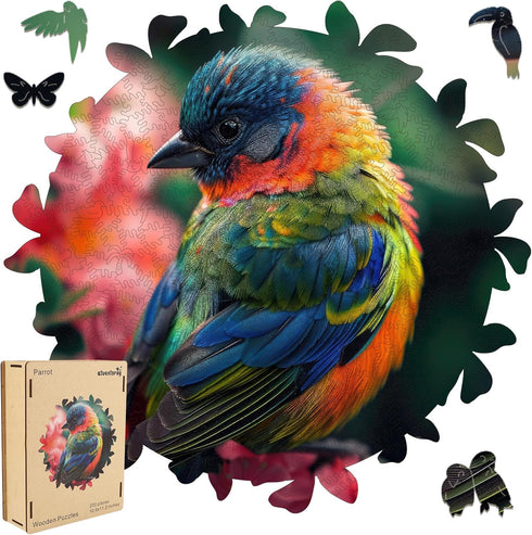 Wooden Puzzles for Adults,Bird Wooden jigsaw puzzles 200pcs,10.9x11.2in,Medium,Unique Shape Animal adult Puzzles,Irregular Wood Puzzles Creative G...
