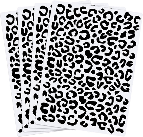 4 Pieces Leopard Skin Stencil Painting Stencil Reusable Painting Stencil Template for Scrapbooking Drawing Tracing DIY Furniture Wall Floor Decor ...